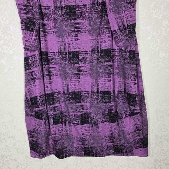 Cut Loose Maxi Skirt sz M* Purple Black Pull On Elastic Waist Pockets - Picture 3 of 12